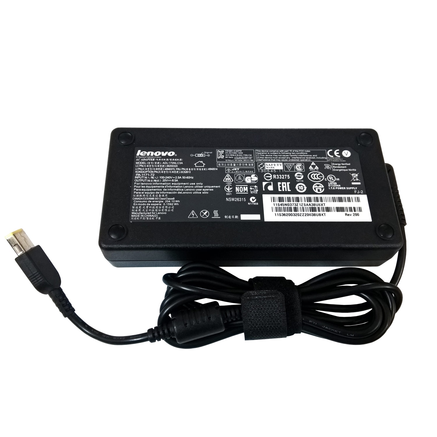 Adaptor Lenovo 20V 8.5A USB اورجینال