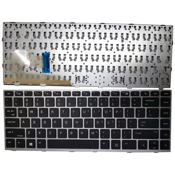 خرید کیبورد لپ تاپ اچ پی HP Elitebook 840 745 G5 G6 Zbook 14u G5 G6 فریم نقره ای