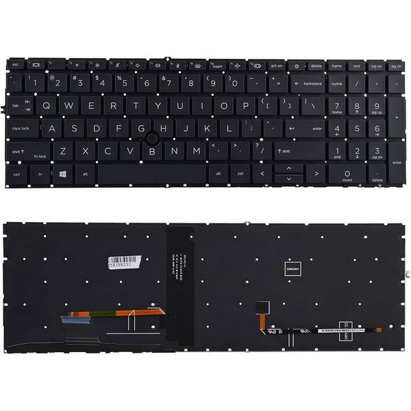 کيبورد لپ تاپ اچ پي HP 850 G7 G8 Zbook Firefly 15 با بک لايت و موس